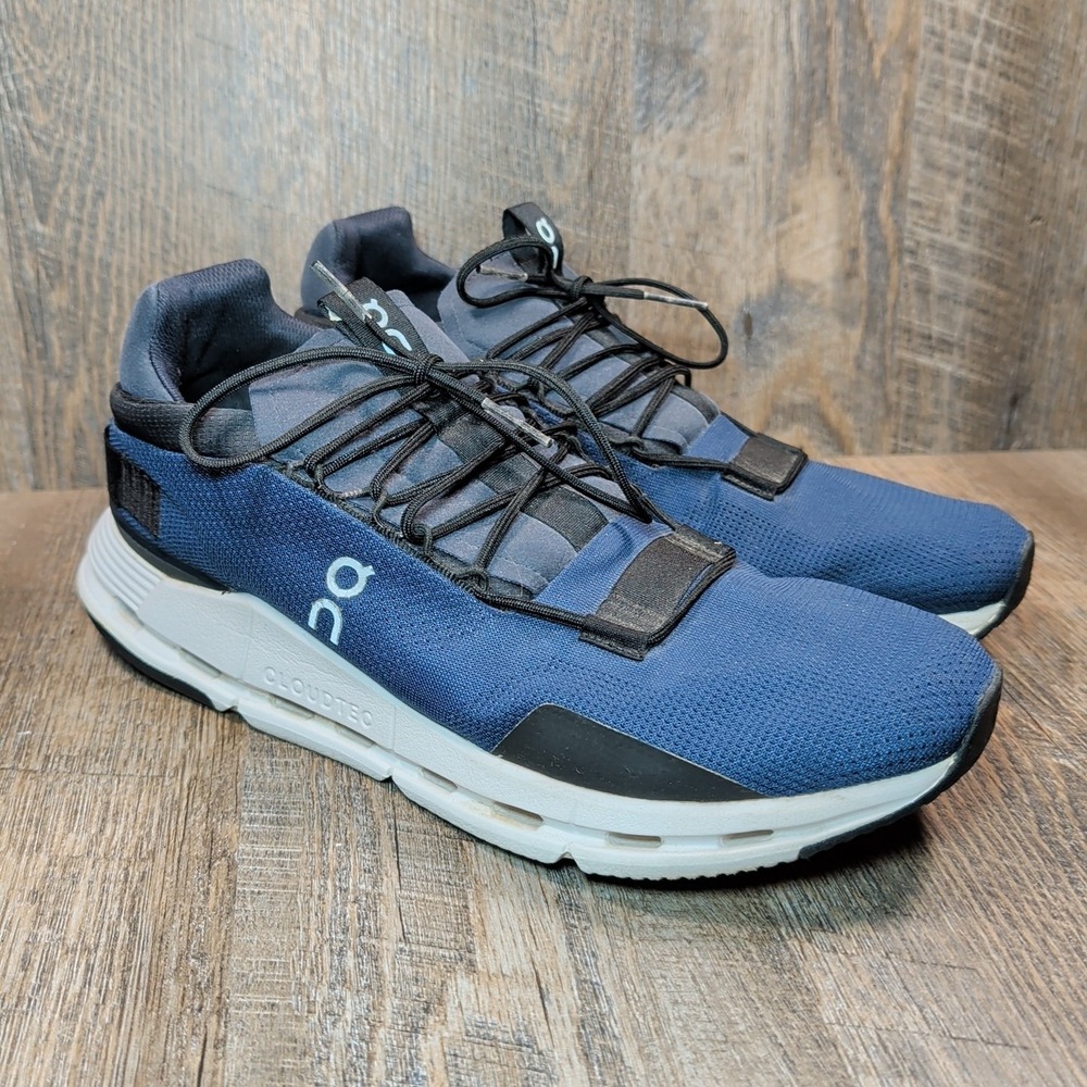 On Cloud Running Cloudnova Sneakers Men's Size 13 Navy Blue White Cloudtec Shoes